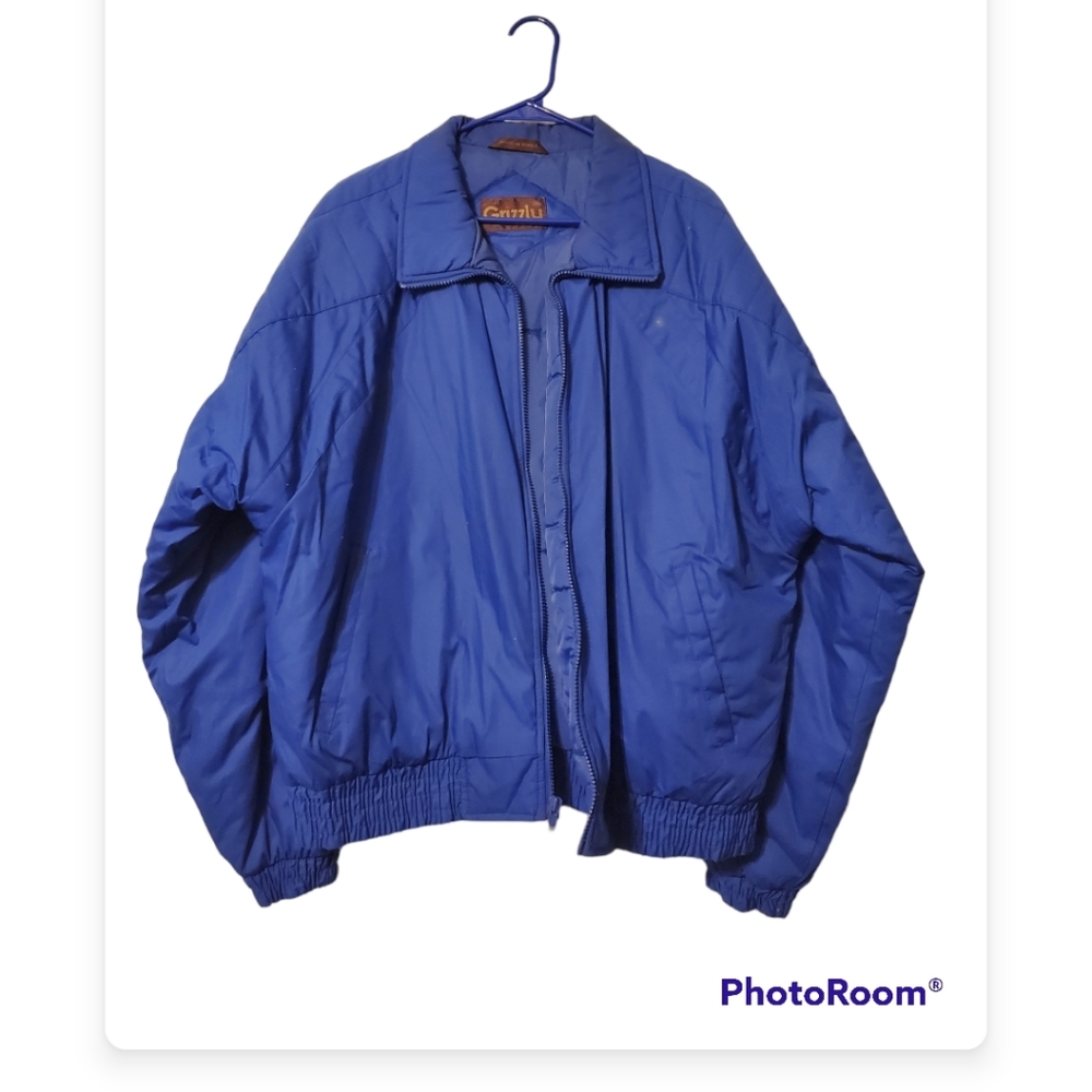 Vintage Grizzle bright blue ski jacket